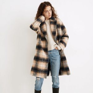 Madewell Courton Cocoon Coat in Plaid, size S